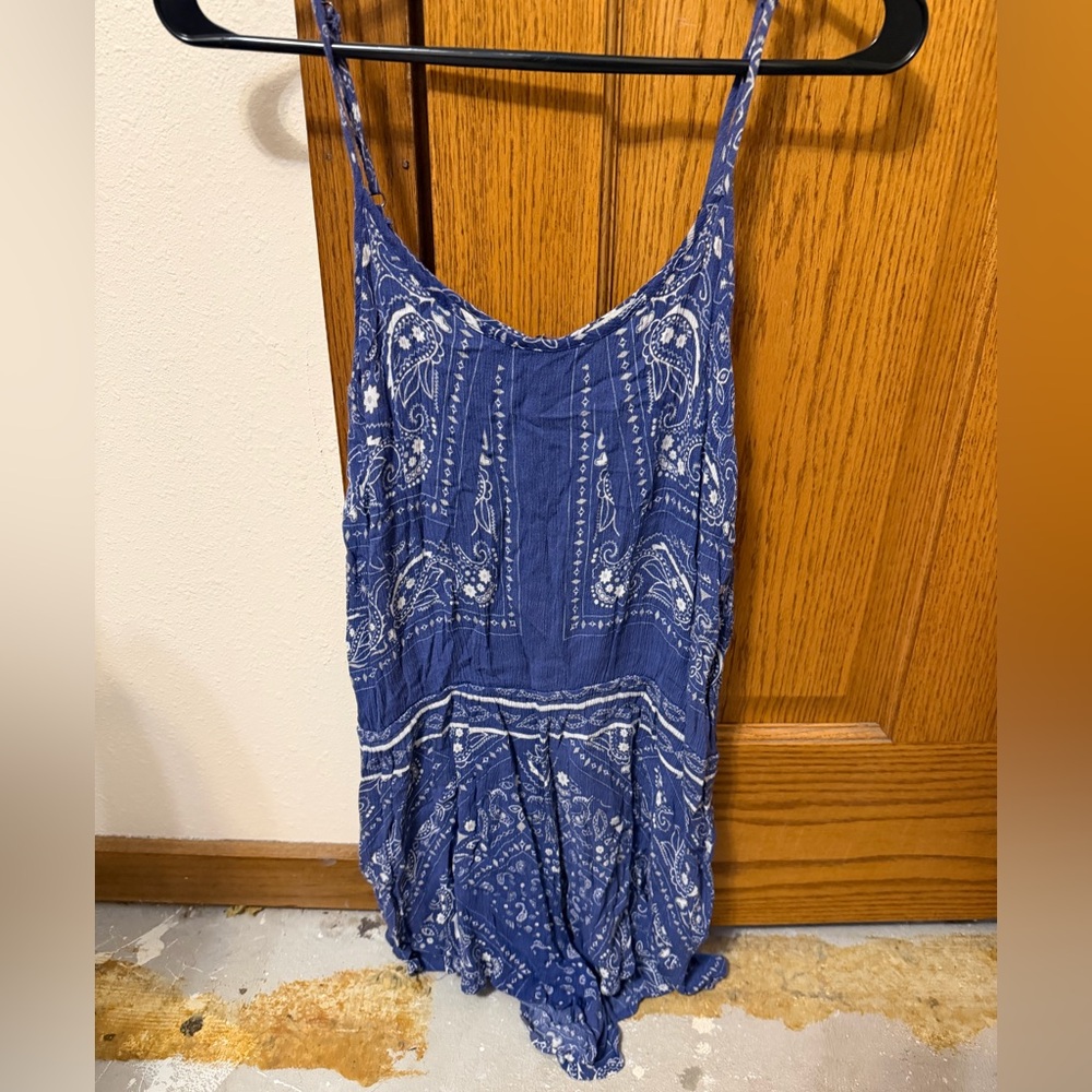 Charlotte Russe Navy Paisley Romper